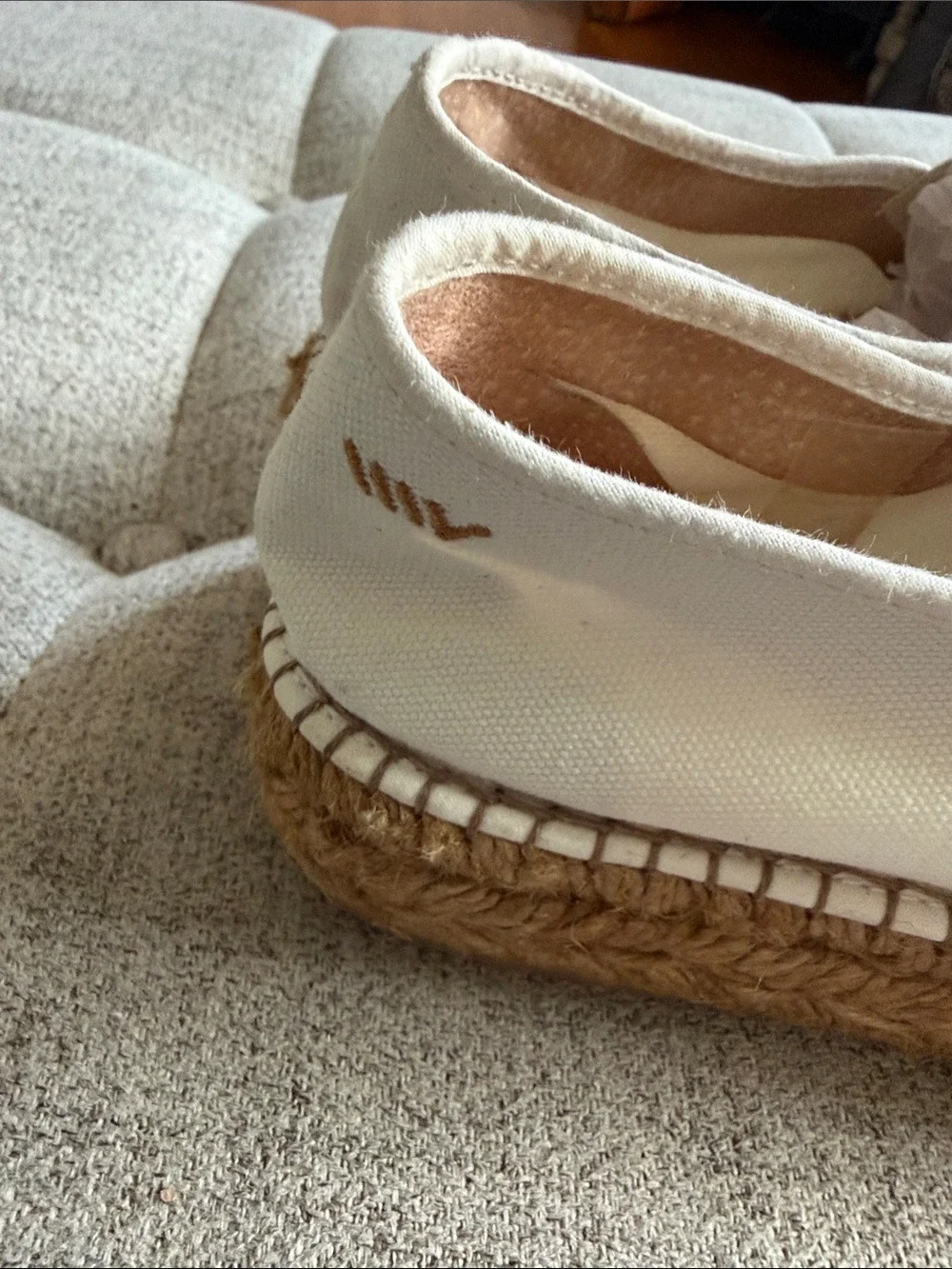 Viscata Barcelona Platform Espadrilles Beige Organic Canvas Spain Size 10/41